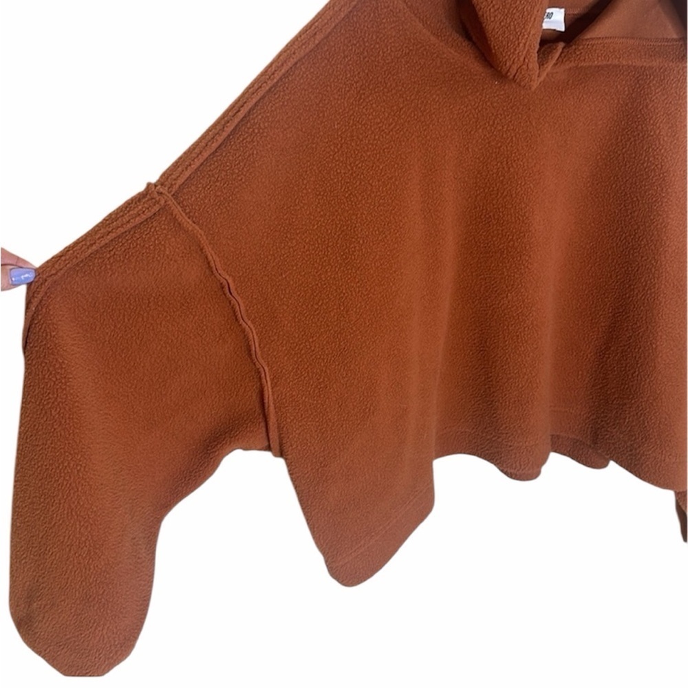 Double Zero Sherpa Fleece Hoodie Baked Clay Long Sleeves Womens Slash Size M/L - Picture 5 of 10